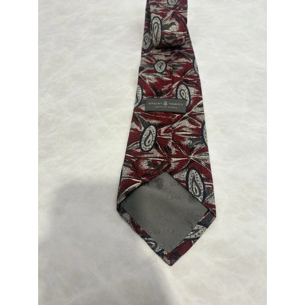 Robert Talbott Best of Class Silk Tie Red Paisley Geometric USA‎ Made 100% Silk